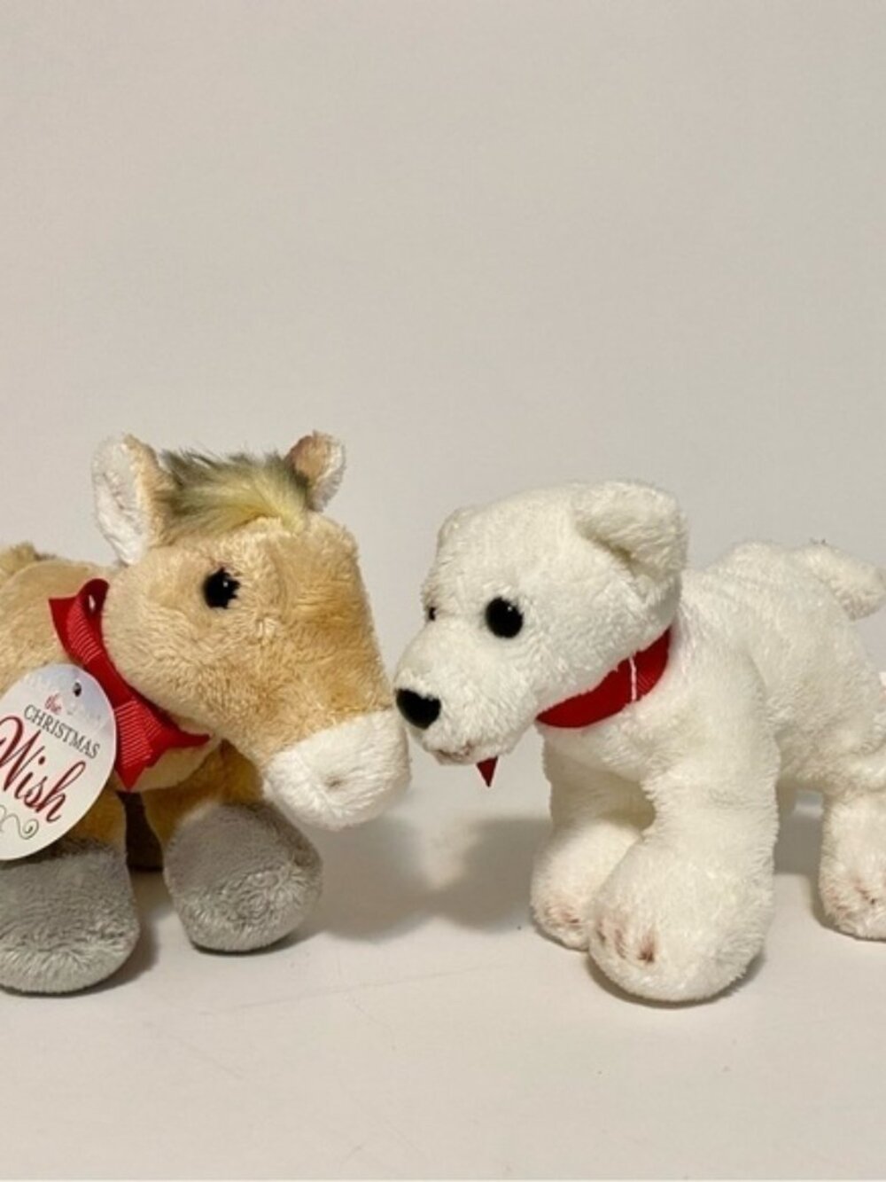 Demdaco The Christmas Wish Horse White Dog Plush Stuffed